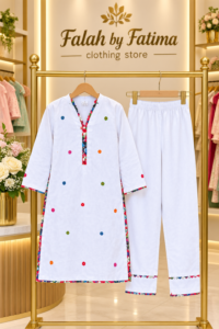Elegant White Kids’ Kurta Shalwar