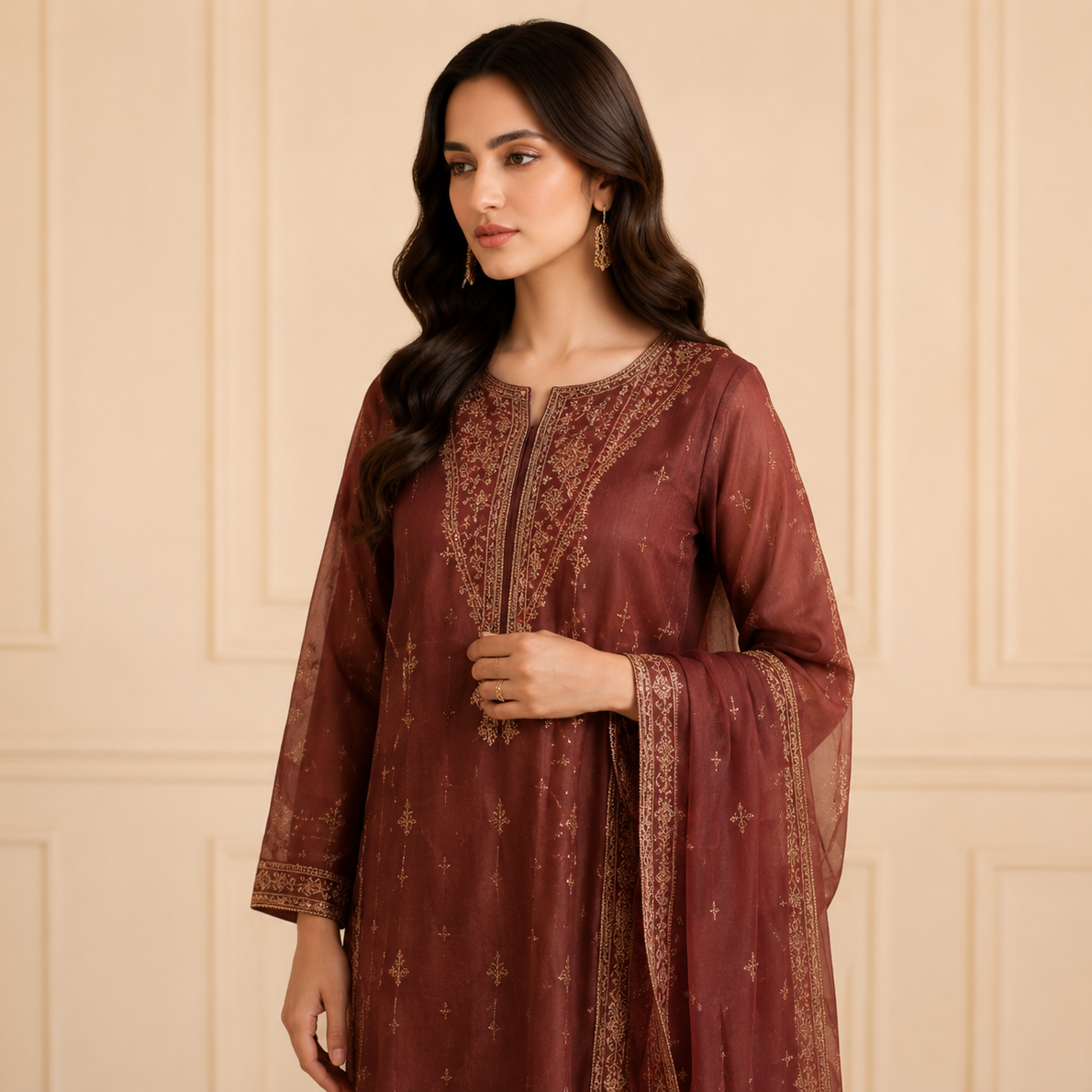 Embroidered Lawn 3-Piece Suit – Sage Green (Copy)