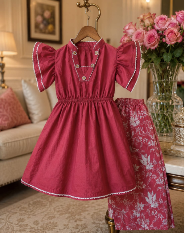 Girls Rose Pink sleeve
