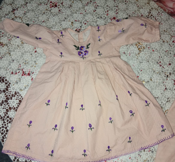 Premium Cotton Hand-Embroidered Frock