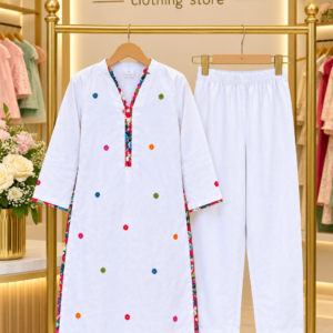 Elegant White Kids’ Kurta Shalwar